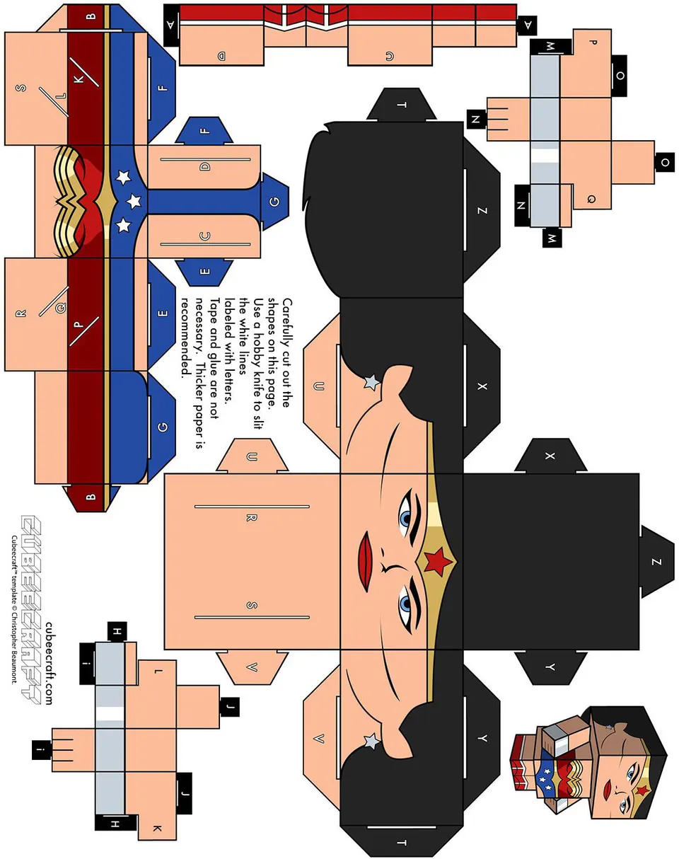Wonder Woman paper model — printable template