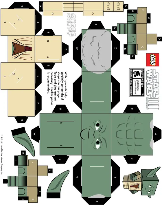 Yoda paper model template