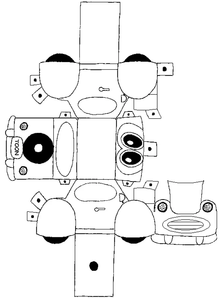 Cartoon Car paper model — printable template