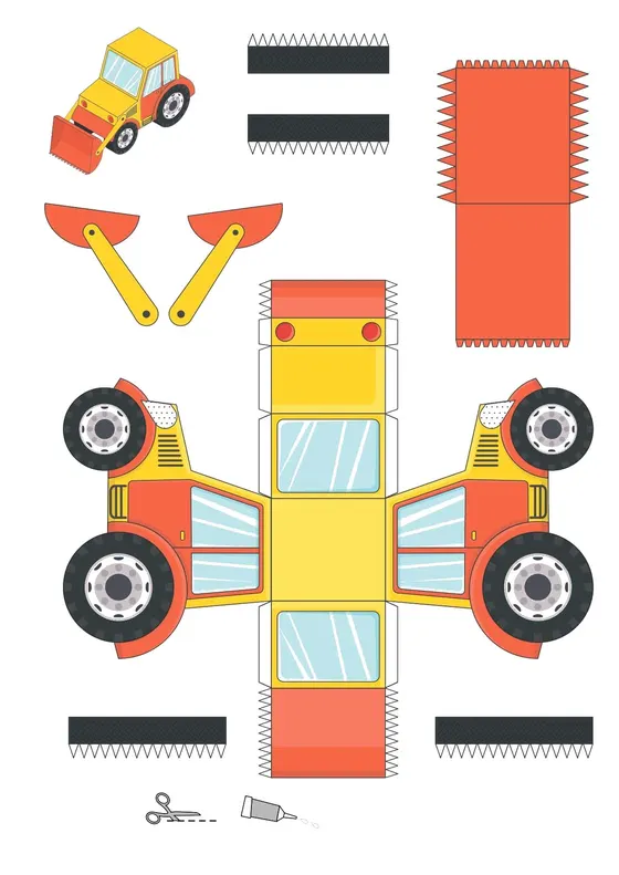 Digger paper model template