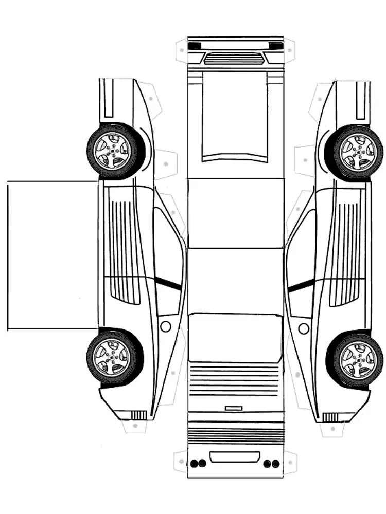 Ferrari Testerossa paper model — printable template