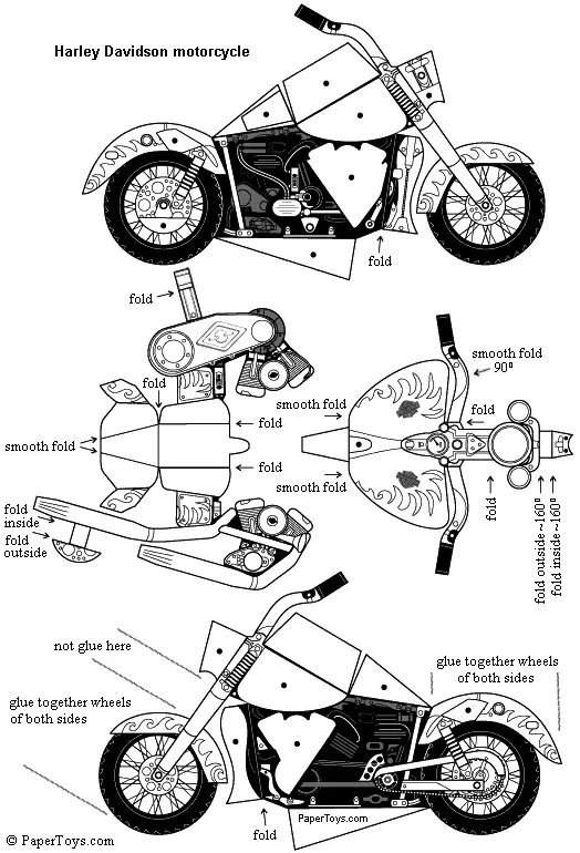 Harley Davidson paper model — printable template