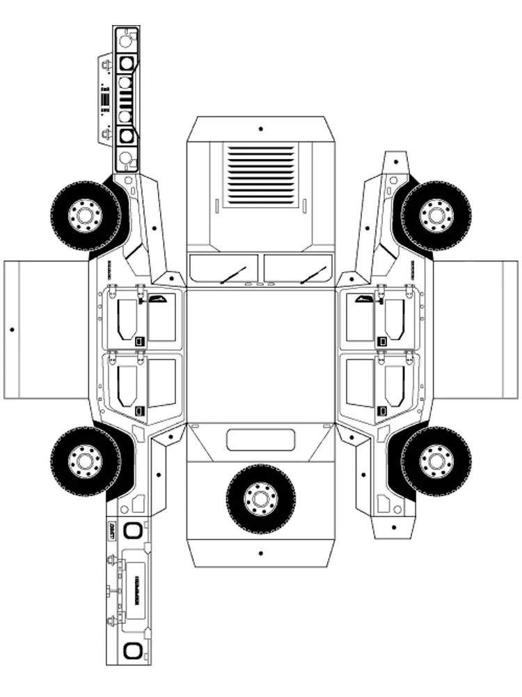 Hummer H3 paper model — printable template