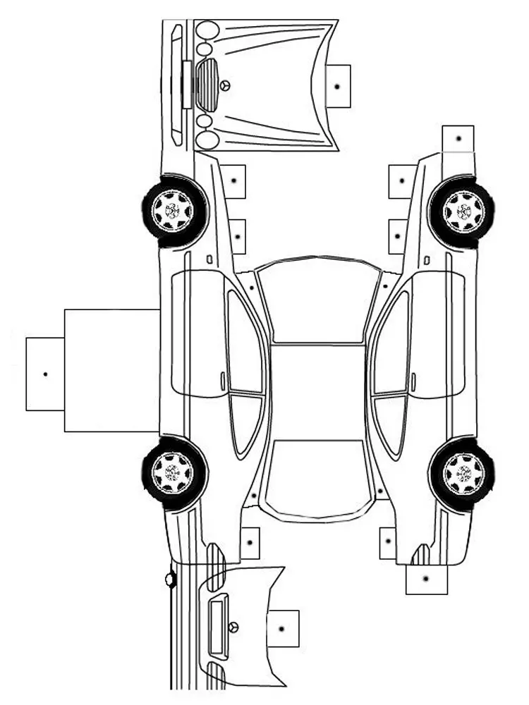 Mercedes CLK paper model — printable template