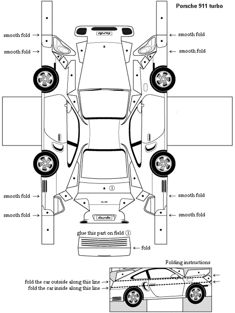 Porsche 911 paper model — printable template