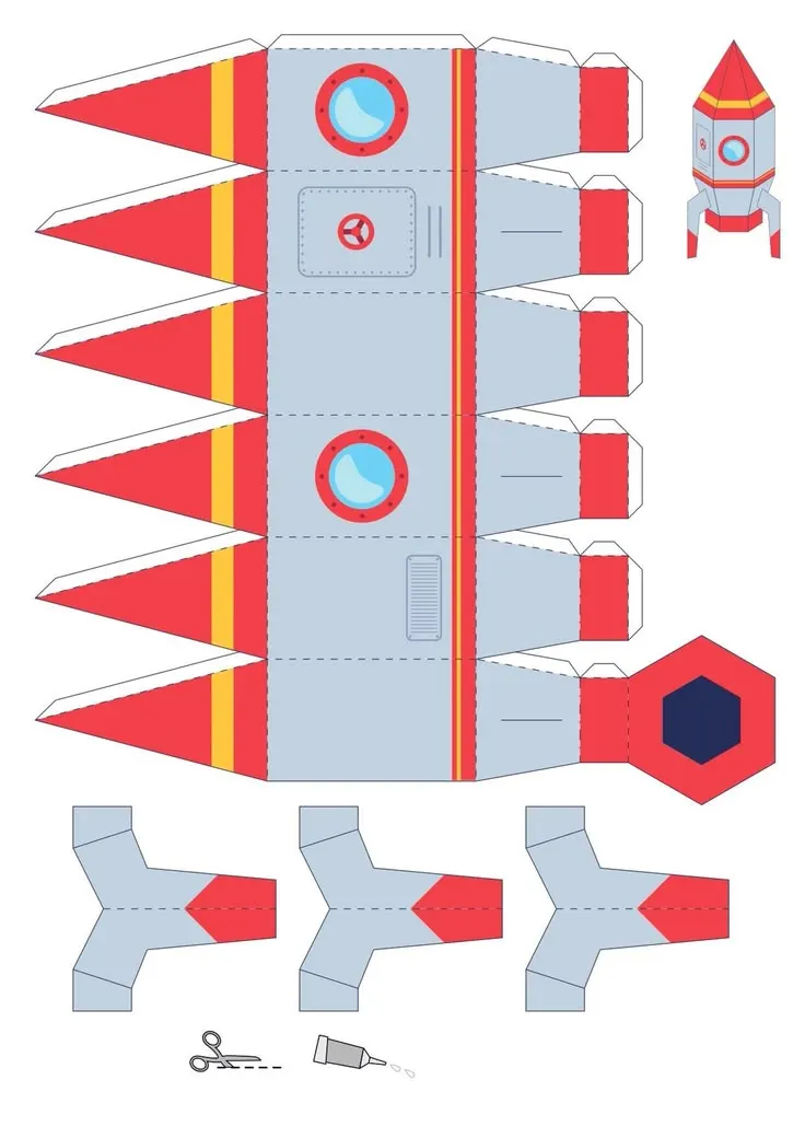 Rocket paper model — printable template