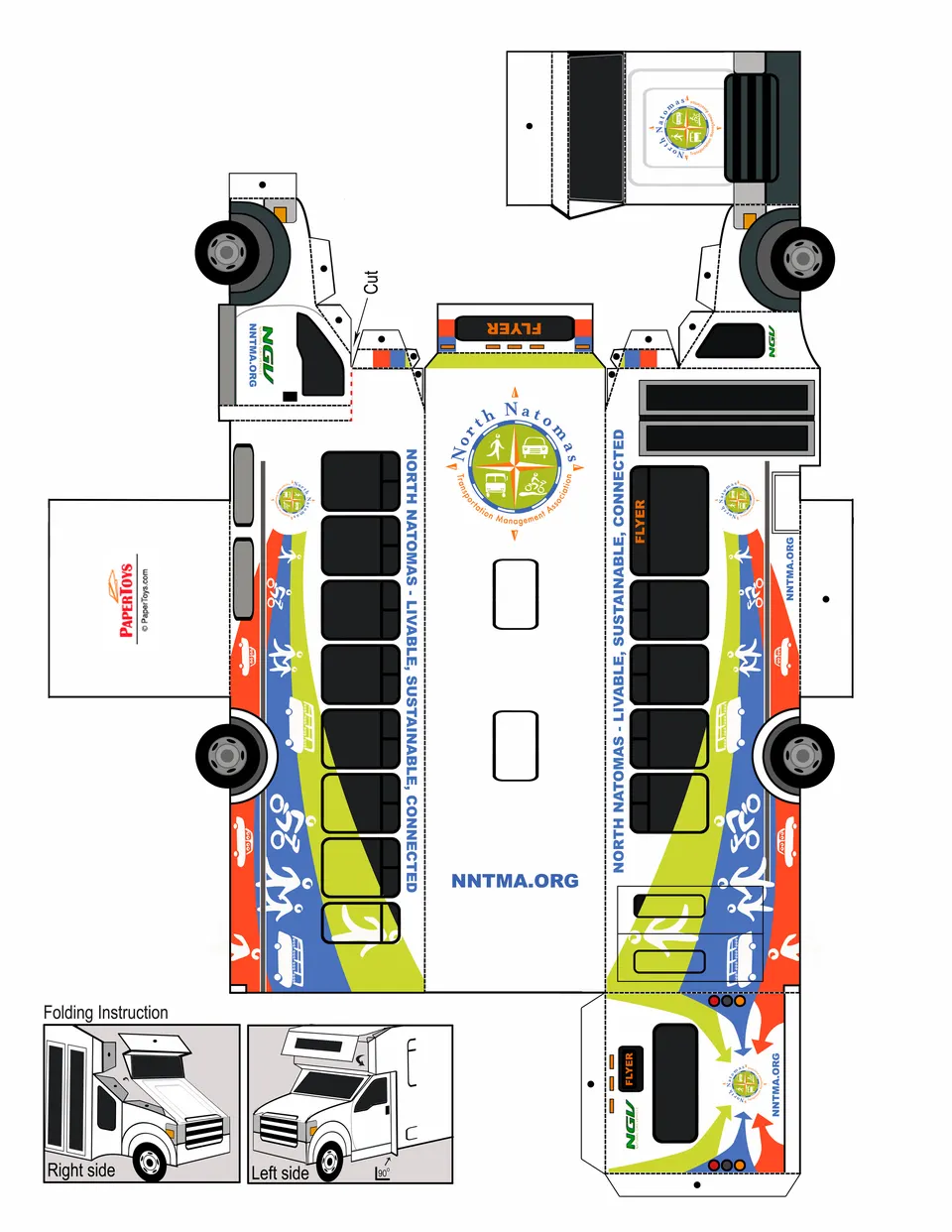 Shuttle Bus paper model — printable template