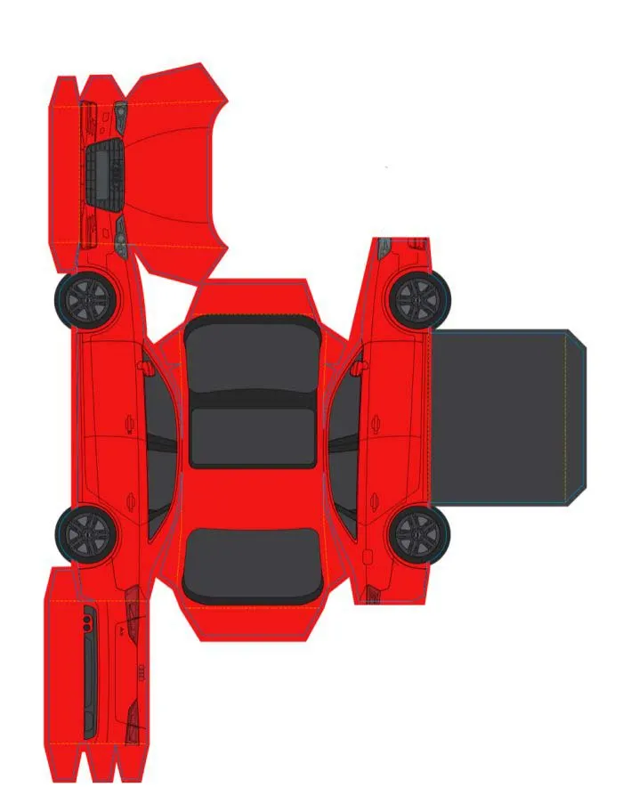 Sports Car paper model — printable template