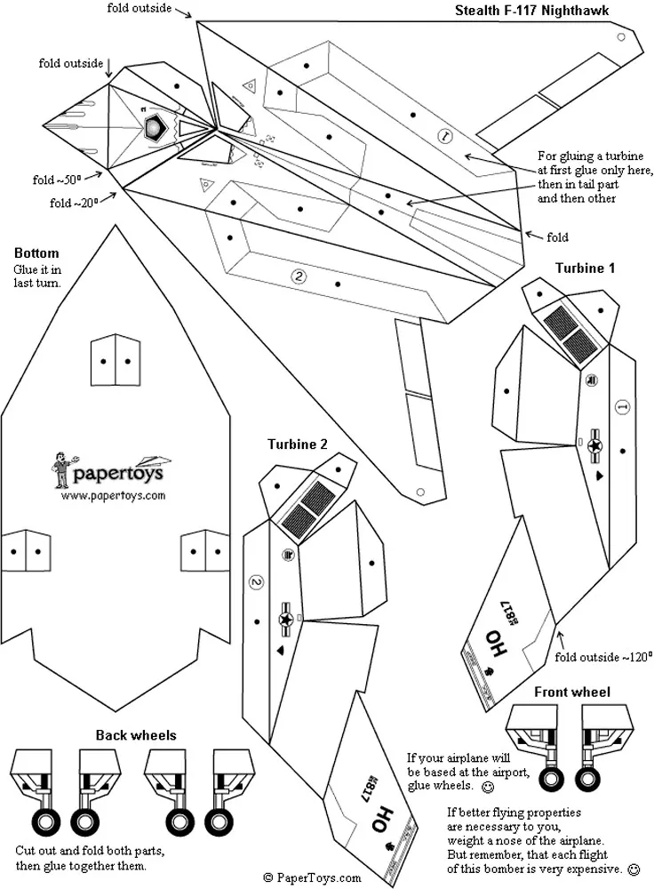 Stealth Aircraft paper model — printable template