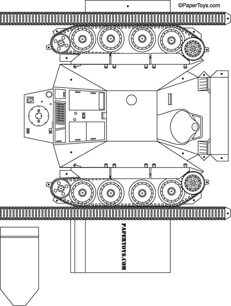 Tank paper model — printable template